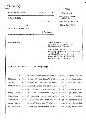 McCoy v. State of New York - Memorandum Decisions