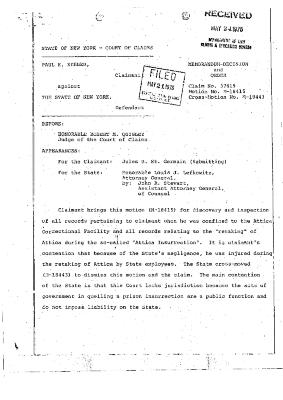 Memorandum Decision and Order of the Honorable Robert M. Quigley concerning the Claim of Paul K. Kerber, State of New York Court of Claims, Claim 57619.