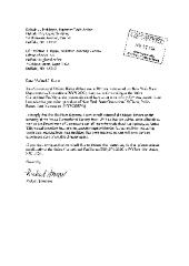 Letter from Richard Harcrow in support for the release of the Meyer Report, In the Application for a Judicial Determination as to the publication of Volumes 2 and 3 of the Meyer Report before the Honorable Patrick H. NeMoyer, State of New York Supreme Court, County of Wyoming.