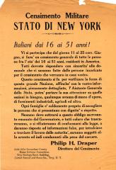 Broadside for Military Census in Rensselaer County (Italian)