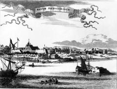 Art. View of New Amsterdam from 1650