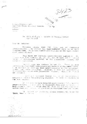 Correspondence Concerning Questionnaire Returns