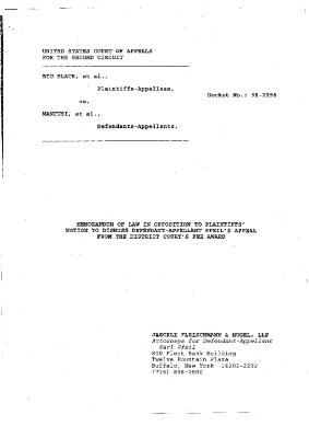 Memorandum of law in opposition to Plaintiffs’ motion to dismiss Defendant-Appellant Pfeil’s appeal