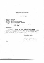 Letter from Donald Berens to Harvey Silverstein Enclosing Order