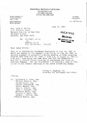 Letter from Irving Maghran to Hon. John Elfvin