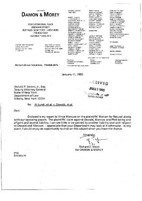 Letter from Richard Moot to Donald Berens Enclosing Report