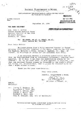 Letter from Mitchell Banas to Hon. John Elfvin