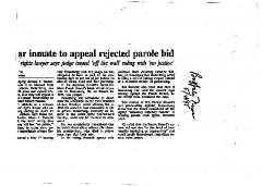 34-year Inmate to Appeal Rejected Parole Bid
