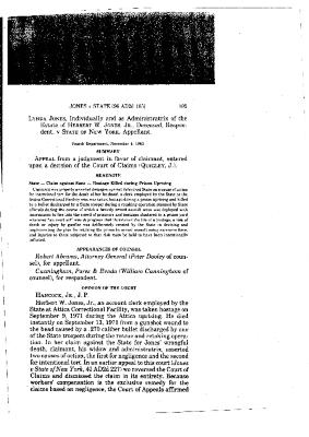 Appeal from a judgment in favor of claimant Jones, entered upon a decision of the Court of Claims.