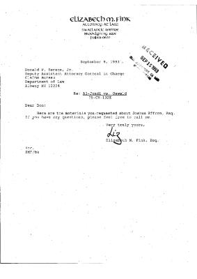 Letter from Elizabeth Fink to Donald Berens