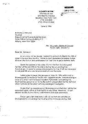 Letter from Elizabeth Fink to Anthony Annucci