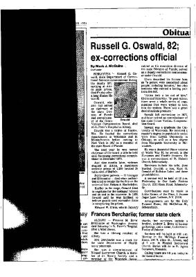 Obituary: Russell G. Oswald