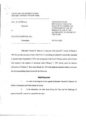 Cross Motion and Affirmation by Defendant Mancusi