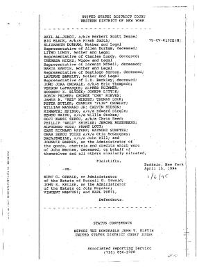 Status Conference Hearing Transcript