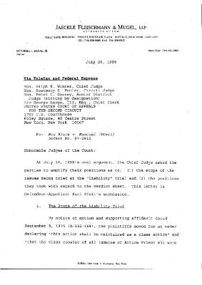 Correspondence of Banas, United States Court of Appeals for the Second Circuit, in the matter of Big Black v. Mancusi (Pfeil).