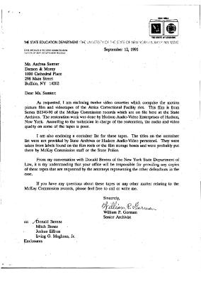 Letter from William Gorman to Andrea Samter