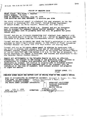 Notice of Hearing Date, United States Court of Appeals for the Second Circuit in the matter of Big Black v. Mancusi.