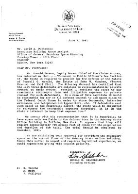 Letter from Donald Gildersleeve to David Pietrusza