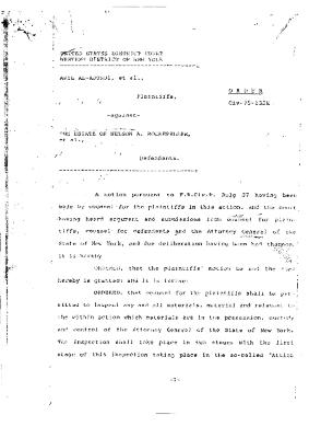 Hudicial Order of Judge John T. Elfvin