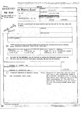 Notice of continuance of pending pre-trial motions hearing