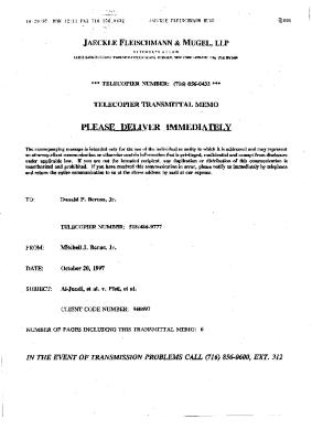 Affirmation of Fink, United States District Court, Western District of New York in the matter of Akil Al-Jundi, et al. vs Oswald, et al.