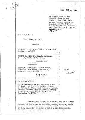 Order of Judge Carman F. Ball
