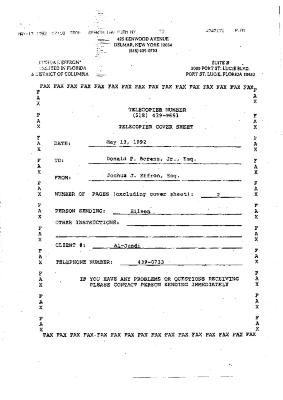 Facsimile Correspondence from Joshua Effron to Donald Berens