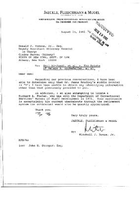 Letter from Mitchell Banas to AAG Donald Berens