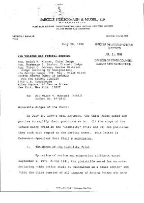 Correspondence of Banas, United States Court of Appeals for the Second Circuit in the matter of Big Black v. Mancusi.