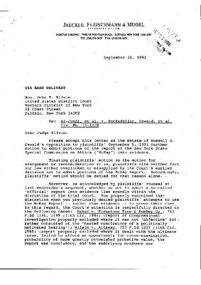 Letter from Mitchell Banas to Judge John Elfvin