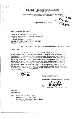 Letter from Mitchell Banas to Donald Berens