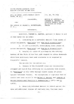 Motion of Defendant Mancusi to dismiss certain causes of action and other relief