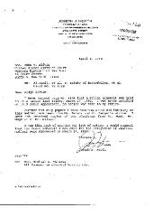 Letter from Joseph Heath to Hon. John Elfvin
