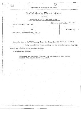 Memorandum, order, and judgment of Judge John T. Elfvin