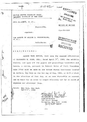 Notice of Motion filed by Elizabeth Fink