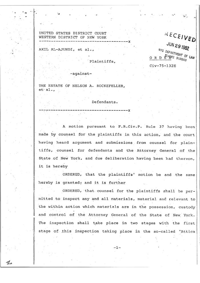 Judicial Order of John T. Elfvin