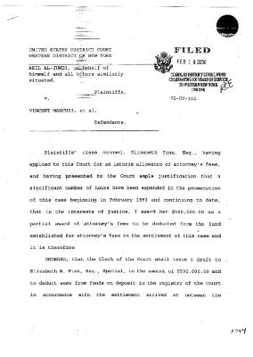 Order in the Matter of Al-Jundi et al., v. Mancusi, et al., United States District Court, Western District of New York