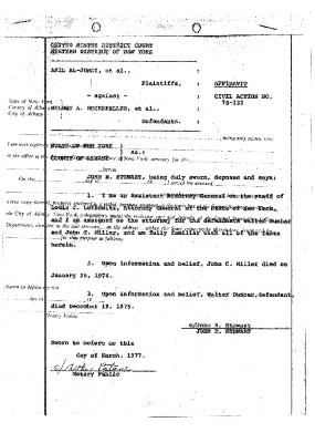 Affidavit submitted by Assistant Attorney General John R. Stewart