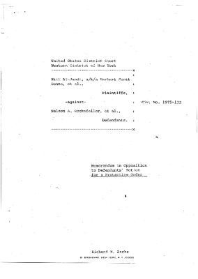 Memorandum in opposition to defendants’ motion for a protective order