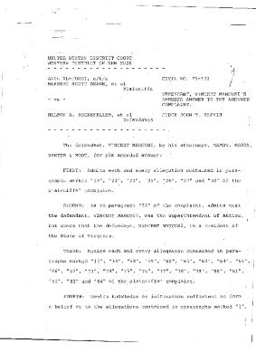 Defendant Vincent Mancusi’s amended answer to the amended complaint.