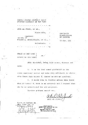 Affidavit substitution of counsel submitted by Akil Al-Jundi