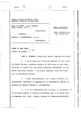 Reply affidavit of Assistant Attorney General john R. Stewart