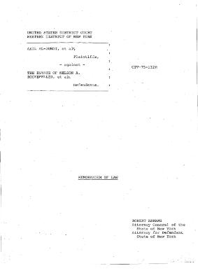 Memorandum of law submitted by Assistant Attorney General Donald Berens, Jr.