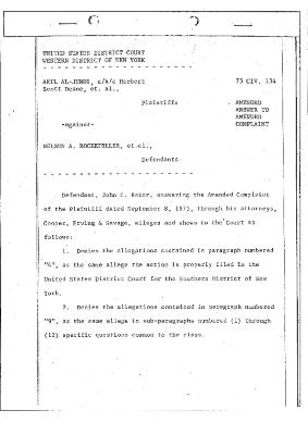 Defendant John C. Baker’s amended answer to the amended complaint