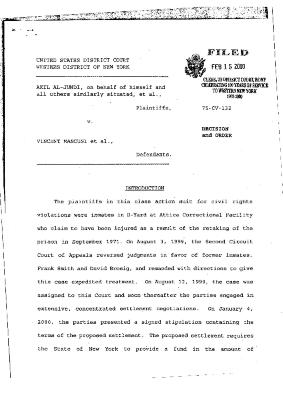 Decision and Order in the Matter of Al-Jundi et al., v. Mancusi, et al., United States District Court, Western District of New York