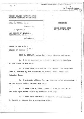 Affidavit submitted by John R. Stewart, acting as trial counsel for defendant John W. Monahan