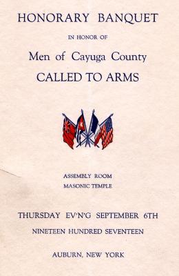 Honorary Banquet in Honor of Men of Cayuga County Called to Arms