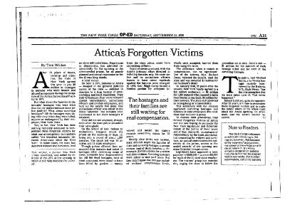 Survivors of Attica Speak Out, Rochester Democrat and Chronicle, in the Matter of Al-Jundi et al., vs, Mancusi, et al.