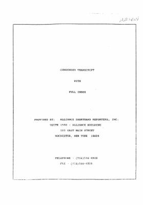 Examination Before Trial of Robert E. Marvin, United States District Court, Western District of New York in the matter of Akil Al-Jundi, et al. v. Estate of Oswald, et al.