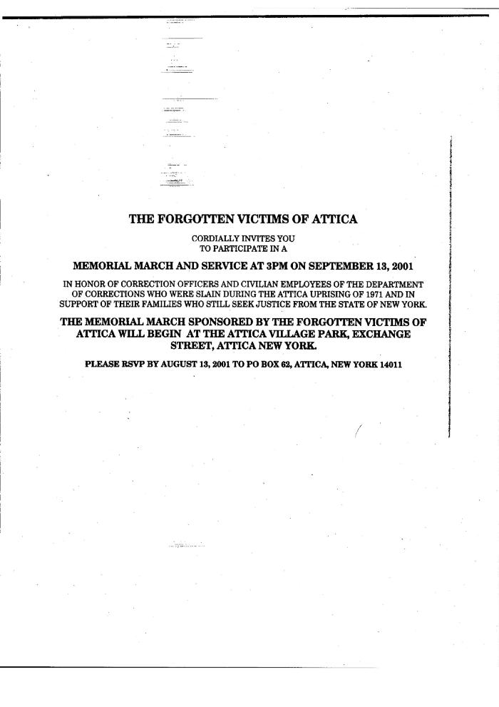 Memorial March, in the Matter of Al-Jundi, et al., vs. Mancusi, et al., United States District Court, Western District of New York